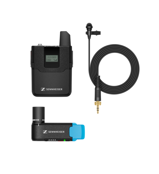 WIRELESS LAPEL SYSTEM.  EKP AVX RCVR, SK AVX BODYPACK TRANSMITTER, ME2 MIC, BA 20 BATTERY,